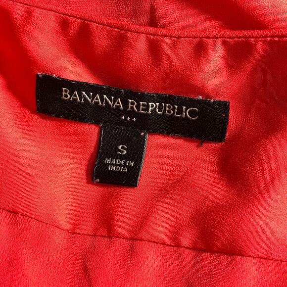 Banana Republic Factory Women's Zip Up Coral 3/4 sleeve blouse top SIZE Small - Picture 5 of 6